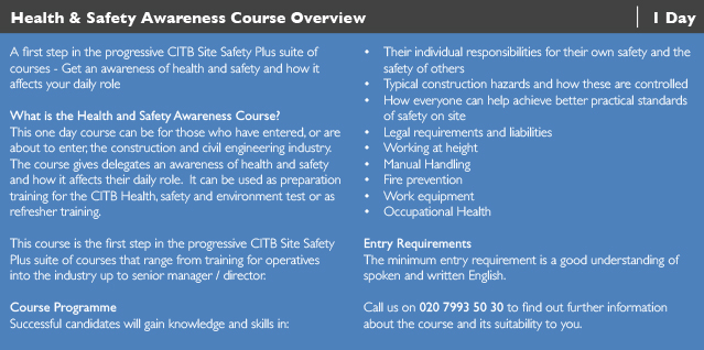 Health and Safety Awareness Course